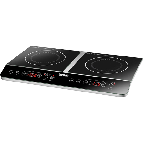 Unold 58175 kookplaat Zwart, Roestvrijstaal Aanrecht 60 cm Inductiekookplaat zones 2 zone(s)