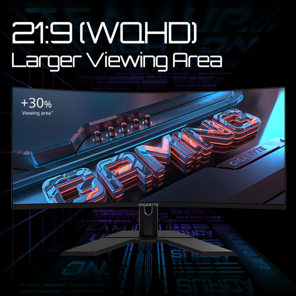 GIGABYTE GS34WQC computer monitor 86,4 cm (34") 3440 x 1440 Pixels Wide Quad HD LCD Zwart - Afbeelding 8