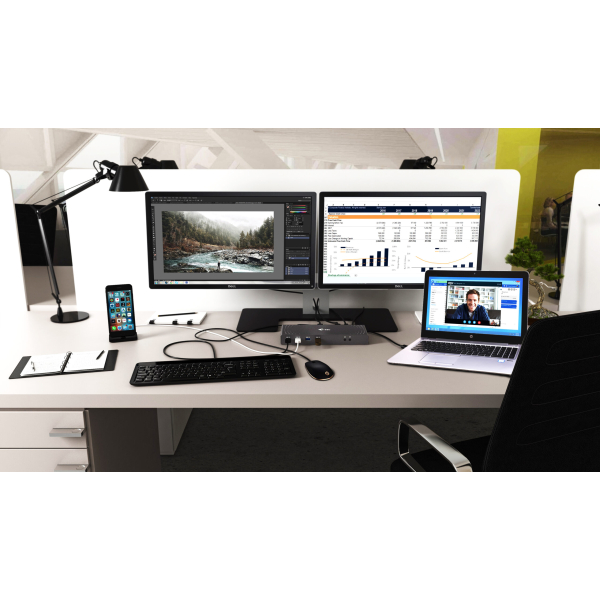 i-tec CADUAL4KDOCK laptop dock & poortreplicator Bedraad USB 3.2 Gen 1 (3.1 Gen 1) Type-C Zwart, Turkoois - Afbeelding 10