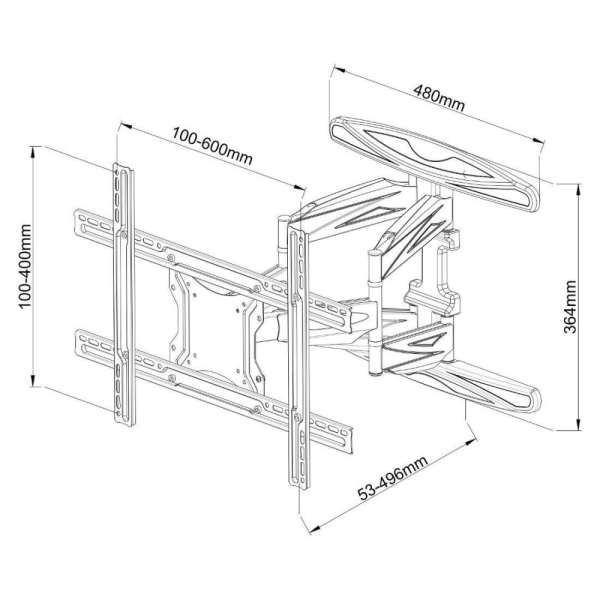 Techly ICA-PLB 172L tv-bevestiging 2,03 m (80") Zwart - Afbeelding 3