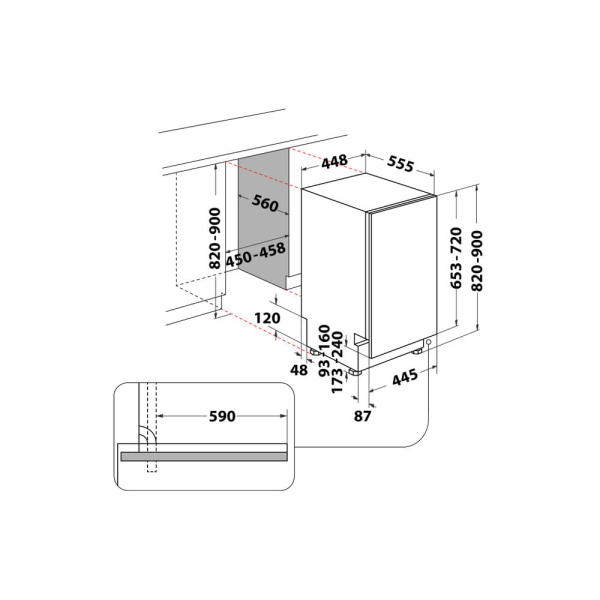 Whirlpool WSIC 3M27 Volledig ingebouwd 10 couverts E - Afbeelding 3