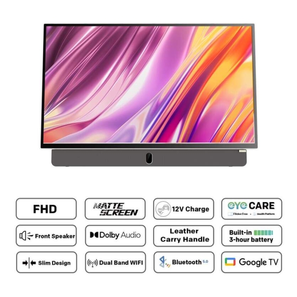 Portable Full HD Smart Android TV Metz 24mpe7000Z 12 volt incl. Accu (2025) 24" - Afbeelding 8