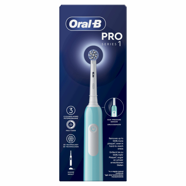 Oral-B Pro 1 Sensitive Clean Volwassene Roterende-oscillerende tandenborstel Blauw - Afbeelding 2