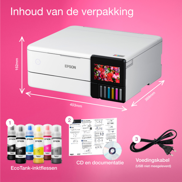 Epson EcoTank ET-8500 A4 Wi-Fi-fotoprinter met inkttank - Afbeelding 6
