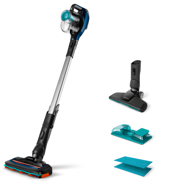 Philips SpeedPro Aqua FC6719/01 steelstofzuiger & elektrische bezem Batterij/Accu Droog en nat Zakloos 0,4 l Zwart, Blauw