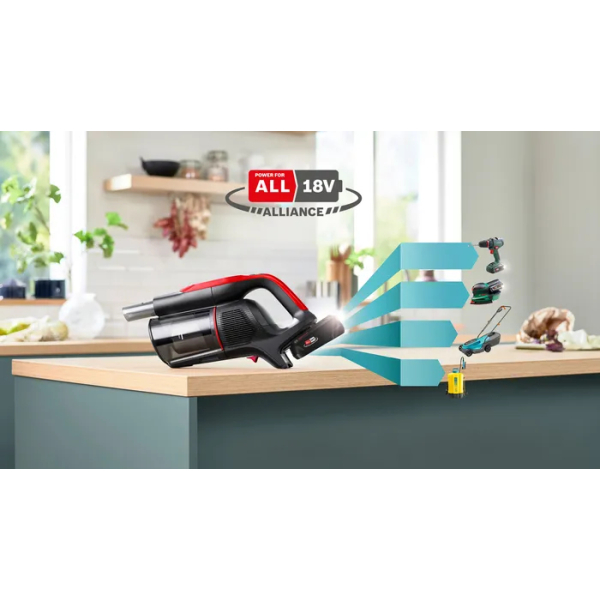 Bosch BCS1041PET steelstofzuiger & elektrische bezem Batterij/Accu Droog HEPA Zakloos 0,4 l 23,5 W Zwart, Rood 4 Ah - Afbeelding 14