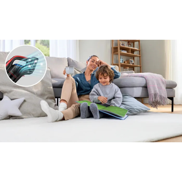 Bosch BCS1041PET steelstofzuiger & elektrische bezem Batterij/Accu Droog HEPA Zakloos 0,4 l 23,5 W Zwart, Rood 4 Ah - Afbeelding 9