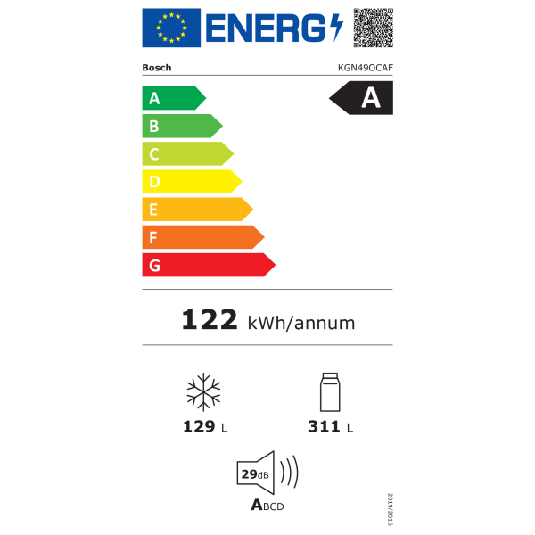 Bosch Serie 4 KGN49OCAF koel-vriescombinatie Vrijstaand 311 l A Antraciet - Afbeelding 9