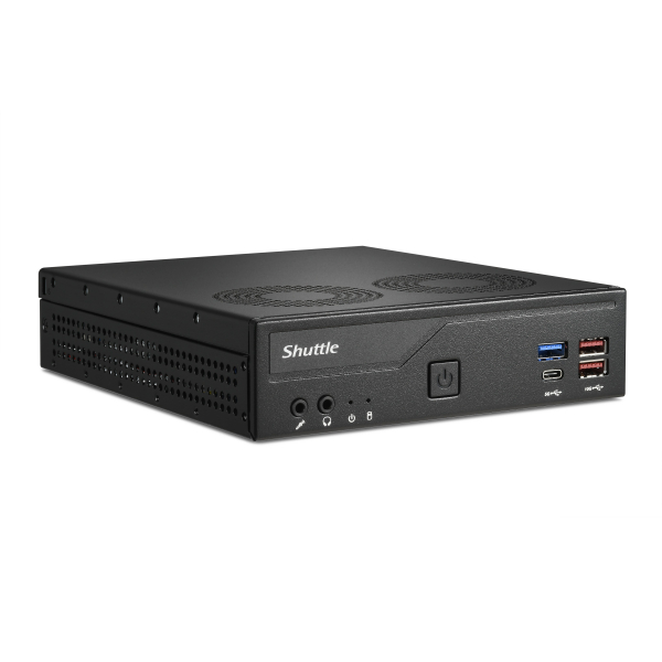 Shuttle Slim PC DH770 , S1700, 2x HDMI, 2x DP , 2x 2.5G LAN, 2x COM, 8x USB, 1x 2.5", 2x M.2, 24/7 permanent gebruik, incl. VESA - Afbeelding 3
